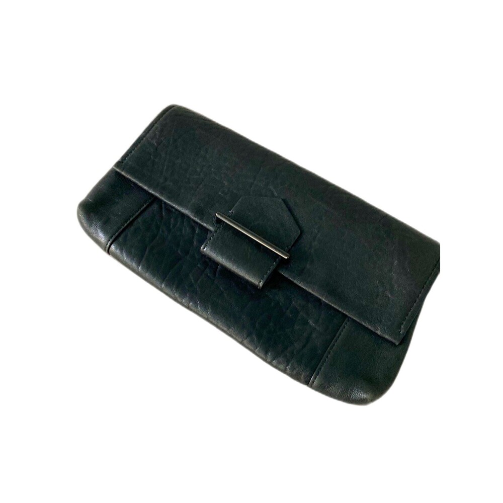 Reed Krakoff Black Pebble Leather Clutch Purse